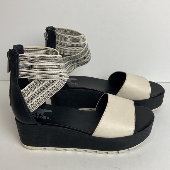 SOREL CAMERON FLATFORM ANKLE STRAP WEDGE SANDAL Size 7 Coastal Vacation Beach - Picture 3 of 15